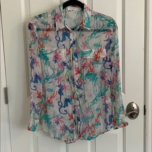 Equipment Sea Life Print Blouse